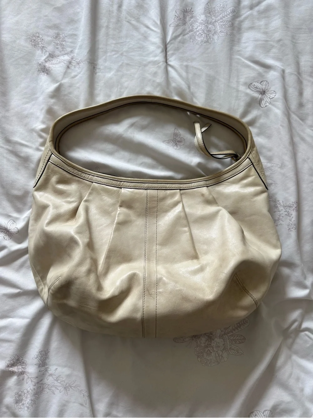 Coach | Vintage Ergo Pleated Hobo bag in cream leather